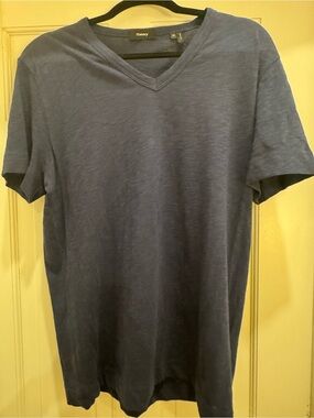 Theory Men's Dark Navy V-Neck Short Sleeve Tee